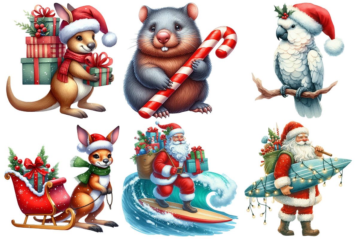 Australia Christmas Clipart Bundle, an Illustration by Pixels.Craft (Photo 3 of 7)