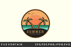 summer logo vector vintage