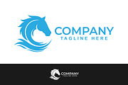 Stylish Blue Horse Head Logo Design, a Branding & Logo Template by Saba Vector (Thumbnail 1 of 3)