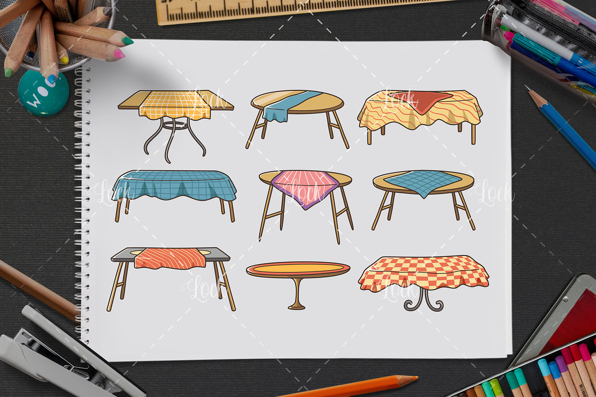 Set of wooden tables sticker design, a Graphic by Allmostudio (Photo 4 of 5)