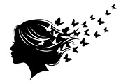 Woman Butterfly Hair Silhouette, an Object 3D Model by yasushie (Thumbnail 20 of 31)