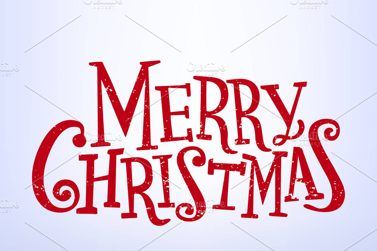 Merry Christmas lettering, a Decorative Illustration by Maksimkostenko