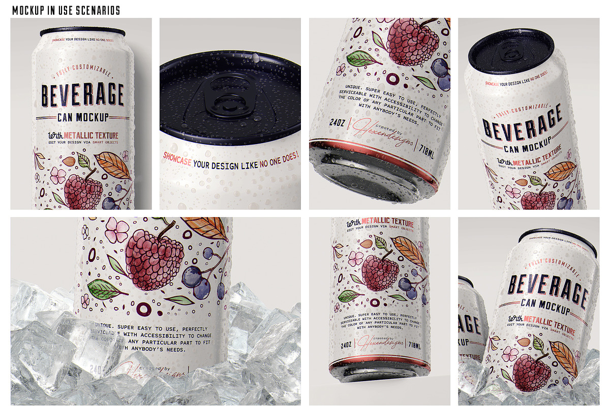 24oz-710ml Can Mockup, an Advertising Mockup by HexenDesigns (Photo 4 of 11)