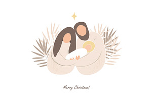Christmas nativity scene of baby, an Illustration by Toltemara
