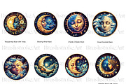 Mystical Moon Clipart, Celestial Sun, a Decorative Illustration by BrushstrokeArtGB (Thumbnail 2 of 9)