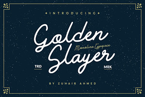 Golden Slayer - Monoline Typeface, a Script Font by ZHR Creative