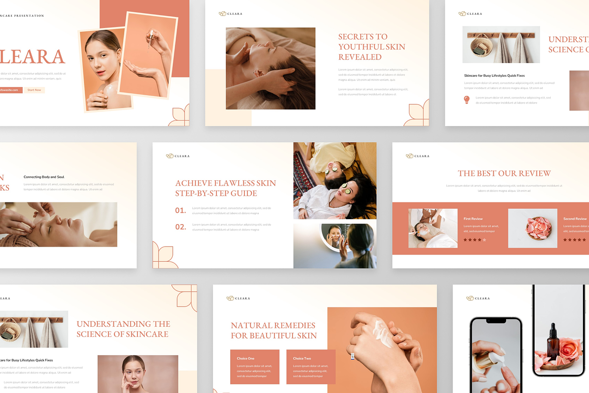 Cleara - Skincare PowerPoint, a Presentation Template by GraphauseProject (Photo 6 of 6)