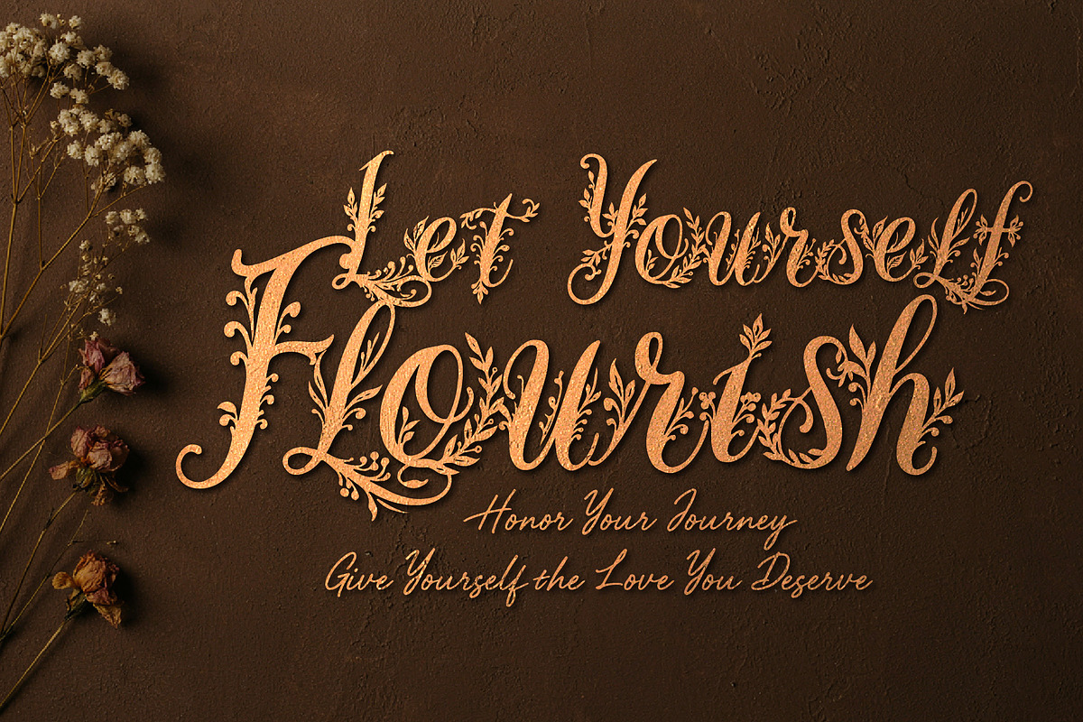 WynsteraQalis Decorative Floral font, a Script Font by HypeWorksCo (Photo 15 of 24)