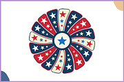 Patriotic Star Rosette Badge Clipart, a Decorative Illustration by Gfx Expert Team (Thumbnail 3 of 3)