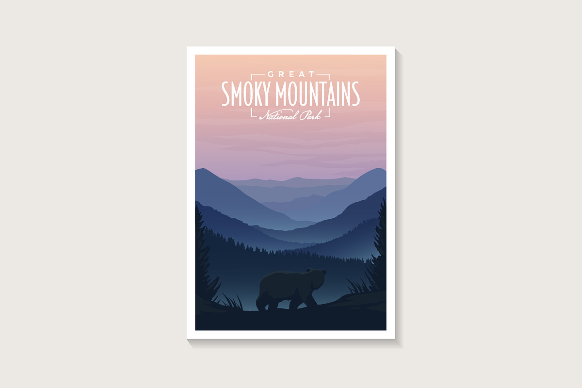 Great Smoky Mountains Park poster, a Decorative Illustration by DOMHOUZE