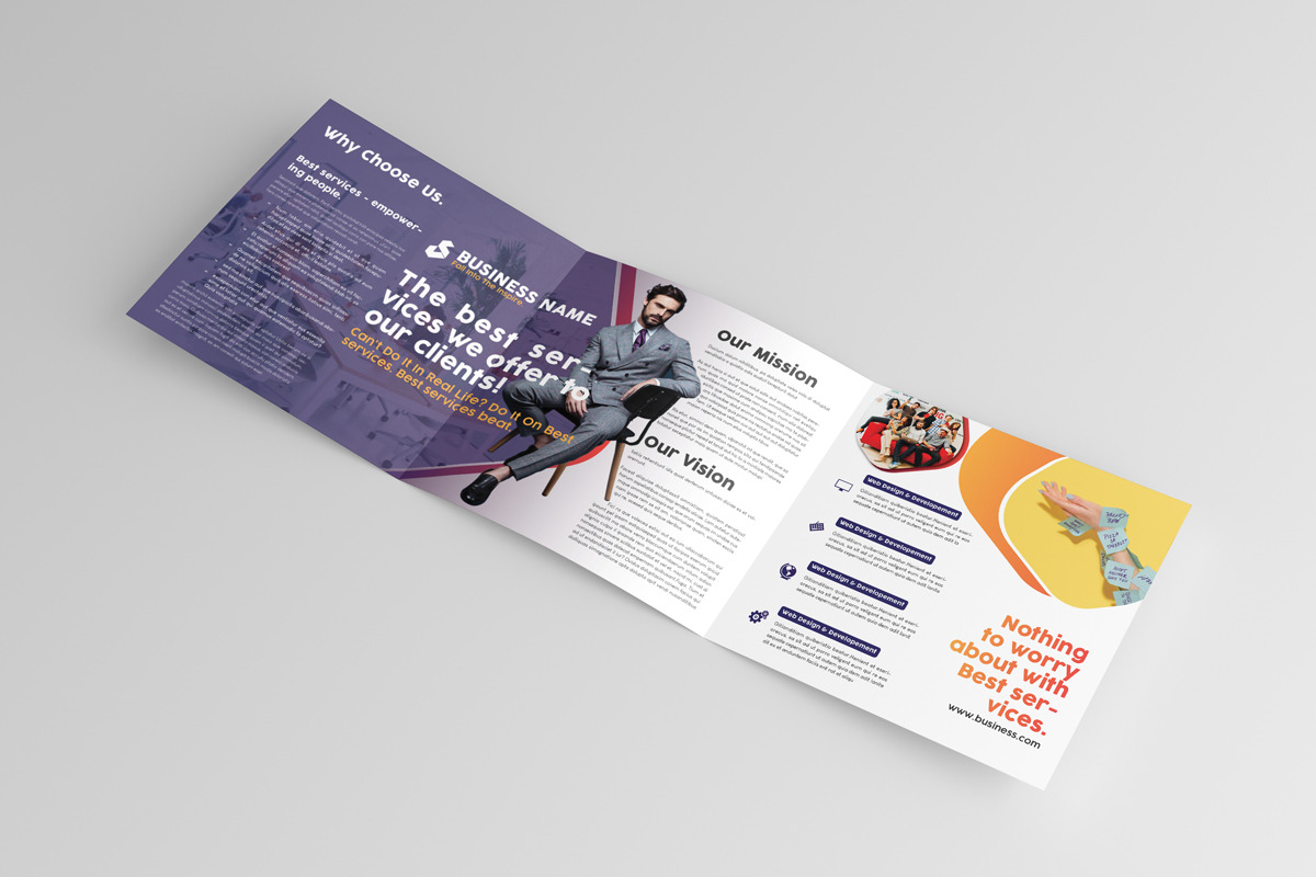 Trifold Square Corporate Brochure, a Brochure Template by Swayang (Photo 6 of 7)