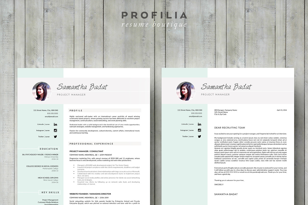 Word Resume & Cover letter Template, a Resume Template by Profilia Resume Boutique (Photo 3 of 3)