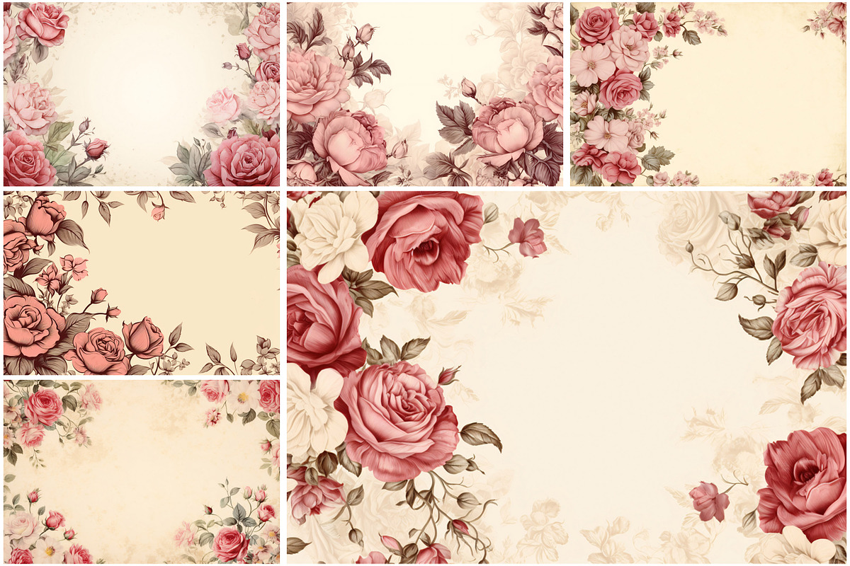 Vintage Floral Border Background, a Texture Graphic by Forhadx5 (Photo 3 of 8)