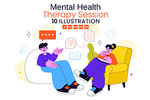 10 Mental Health Therapy Session, a Healthcare Illustration by denayunebgt