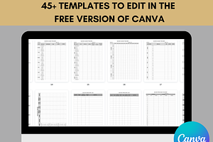 Blood Sugar Log Canva Templates