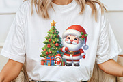 Watercolor Christmas Santa Tree PNG, a Work Illustration by CraftArtStudio (Thumbnail 3 of 6)