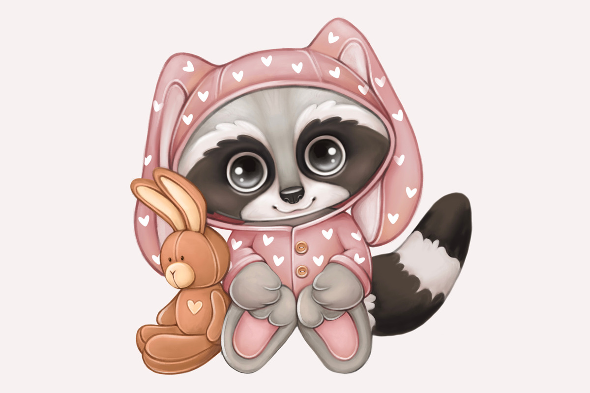 Baby raccoon , baby animals, an Animal Illustration by designs.svkl (Photo 3 of 8)