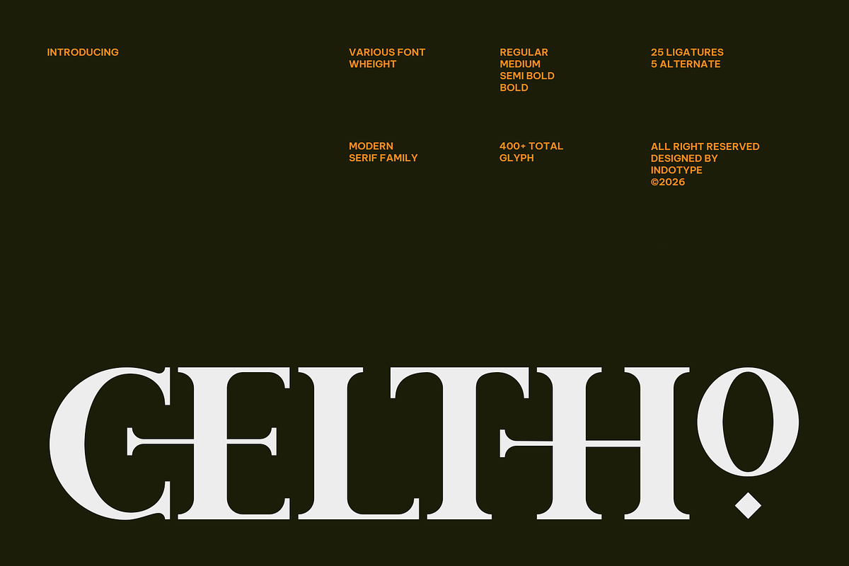 Celtho - Modern Serif Font Family, a Serif Font by Indotype Foundry (Photo 1 of 10)