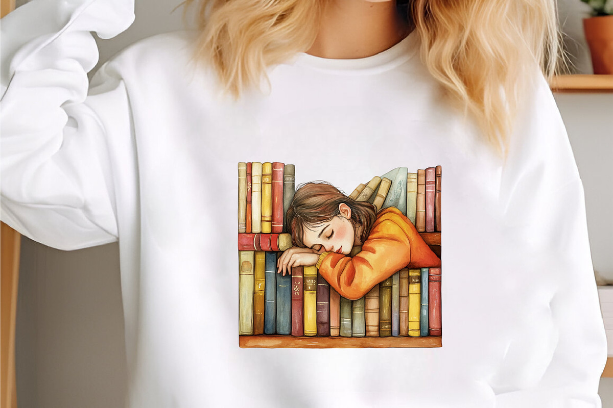 Book Girl and Library Sublimation, an Illustration by designcity5 (Photo 5 of 5)
