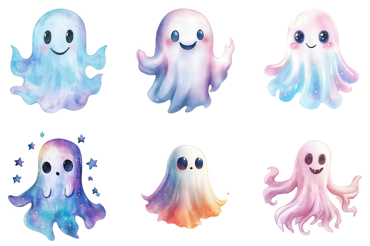 Halloween Iridescent Ghost Bundle, an Illustration by DreamArtGraphic (Photo 5 of 5)