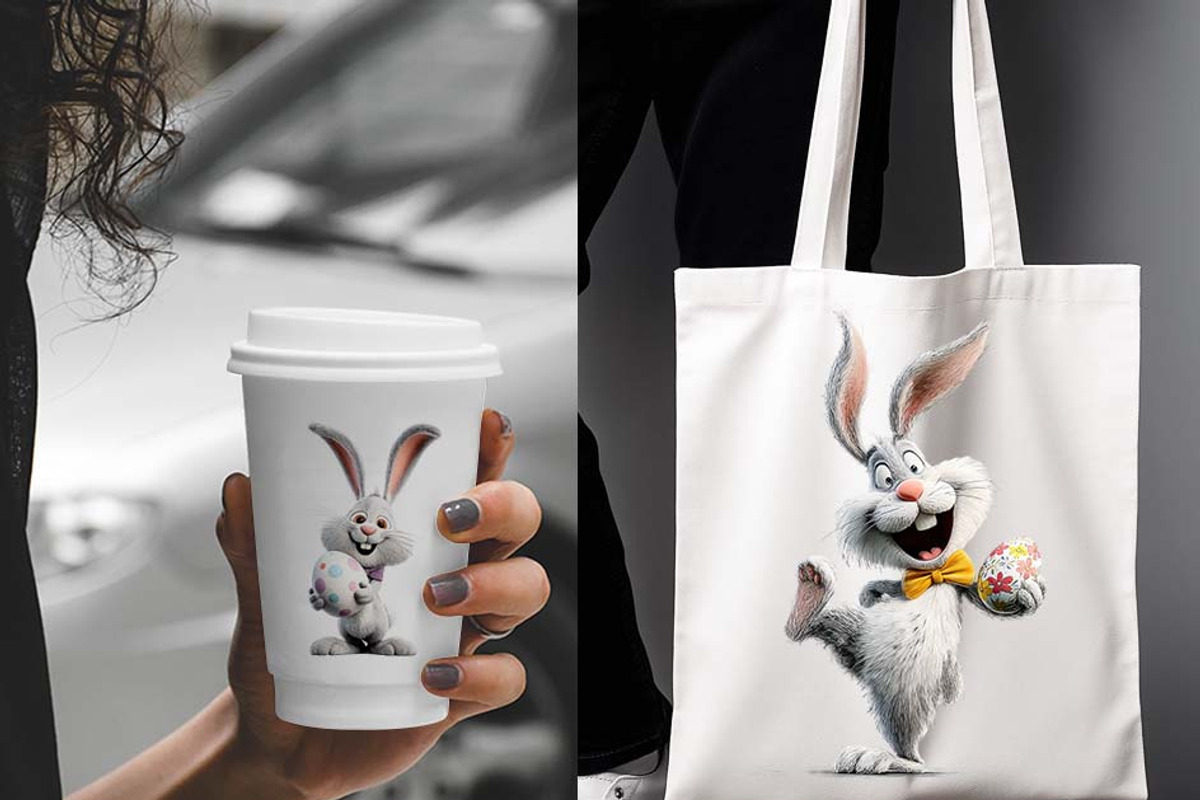 Whimsical Bunny Easter Clipart, an Illustration by one-touch (Photo 2 of 15)