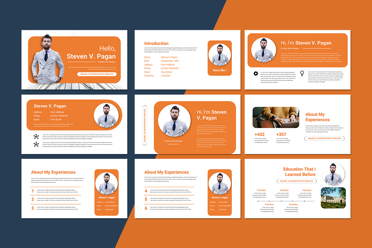 CV and Resume Portfolio Keynote, a Presentation Template by QR Design ...