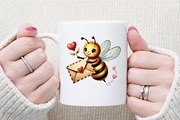 Cute Bee Mine Valentine's Day Clipar, an Illustration by Sublimation Artist (Thumbnail 5 of 6)