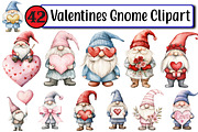 Valentines Gnome Clipart, an Illustration by Design Market (Thumbnail 1 of 3)