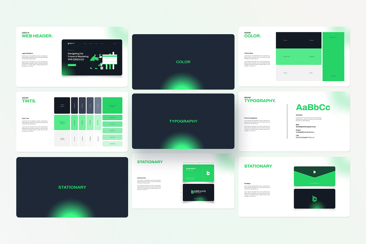 Drexivo | Brand Guidelines Template, a Branding & Logo Template by graphypix (Photo 10 of 12)