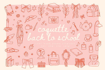 Back to school - coquette collection, an Education Illustration by Cute vector