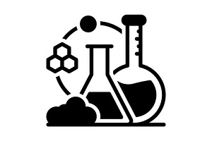 Chemistry experiments solid icon, a Solid Icon by Creative priyanka