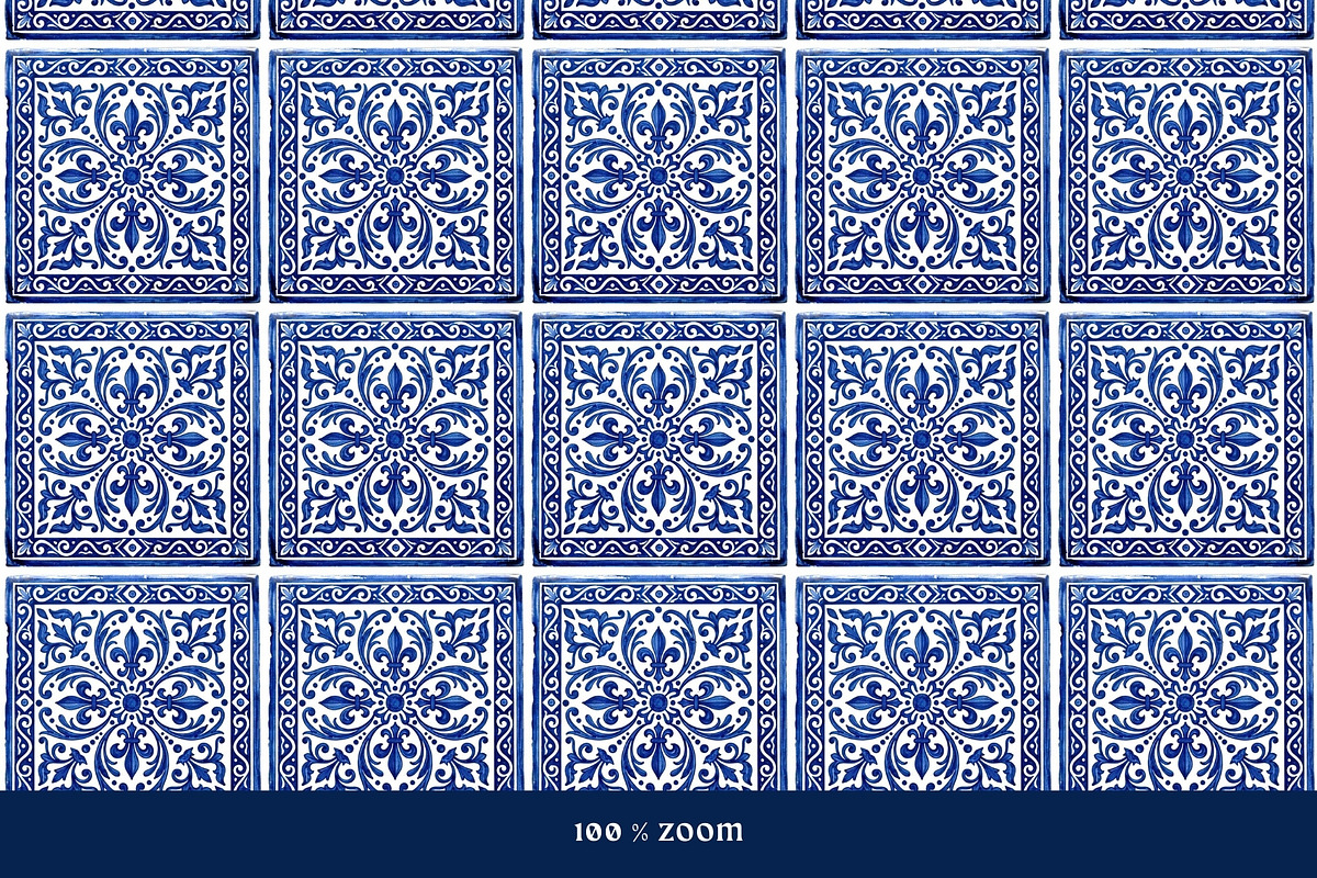 Blue White Azulejo Seamless Patterns, a Pattern Graphic by VectorPanther (Photo 7 of 10)