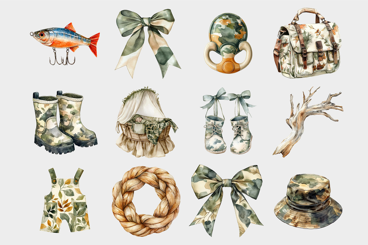 Hunting And Fishing Clipart, a Seasonal Illustration by Design Market (Photo 4 of 5)