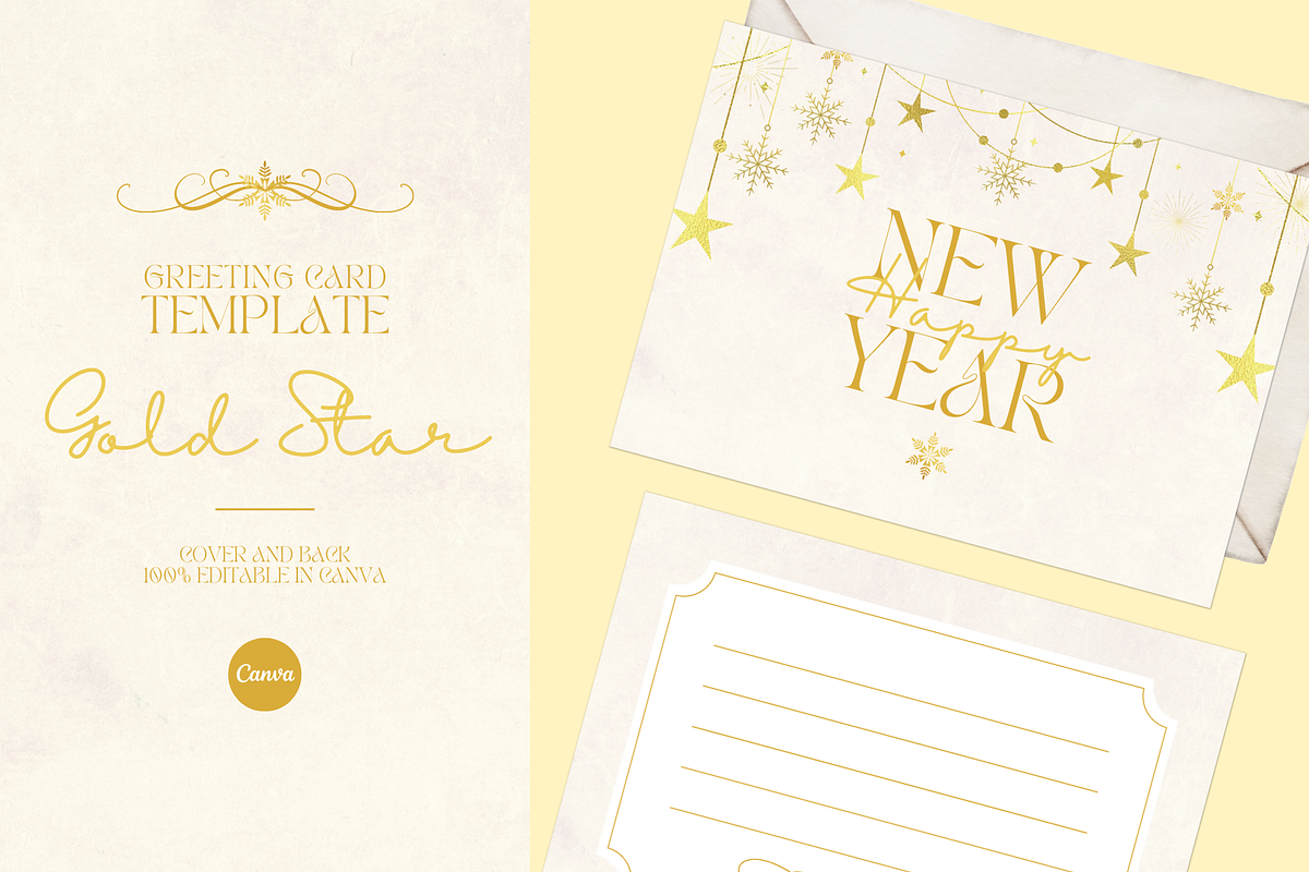 New Year GREETING CARD CANVA TEMPLAT, a Card Template by The Little Lily Studio (Photo 1 of 5)