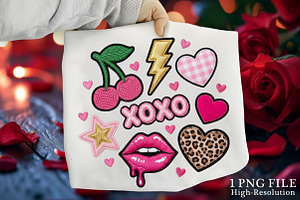 Colorful Embroidered Valentine PNG, an Illustration by Canvas Craft
