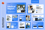Blue White Medical Report Powerpoint, a Presentation Template by Sixtemp (Thumbnail 1 of 3)