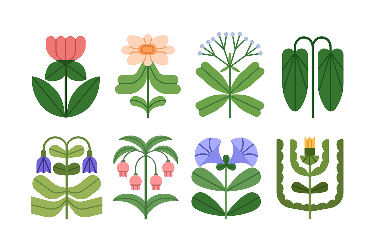 Abstract floral icons, flowers set, a Decorative Illustration by Good Studio (Photo 5 of 13)