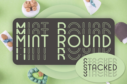 Mint Round - Stacked - Mirrored Font, a Font by Dasagani