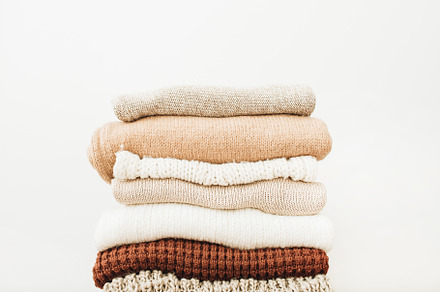 Woolen sweaters stack, a Beauty & Fashion Photo by Floral Deco
