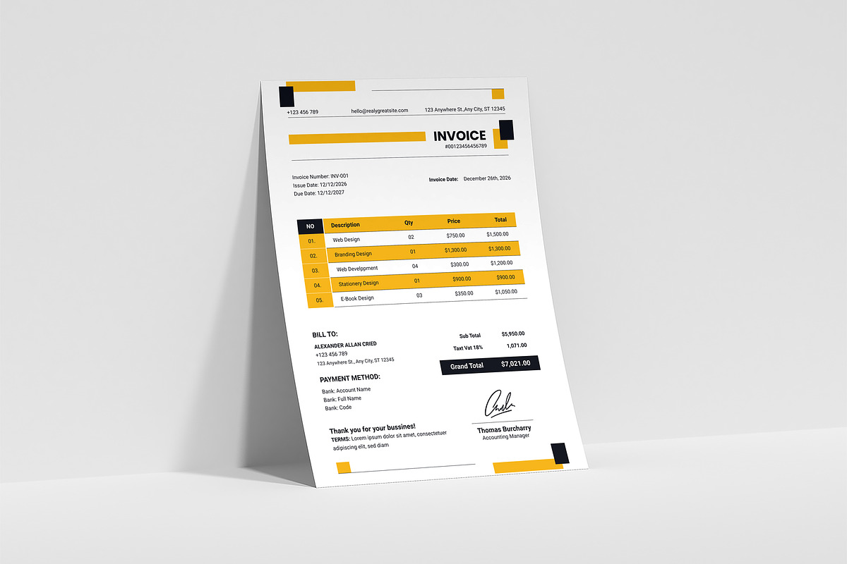 Corporate Invoice Template, a Flyer Template by Artnivora.Std