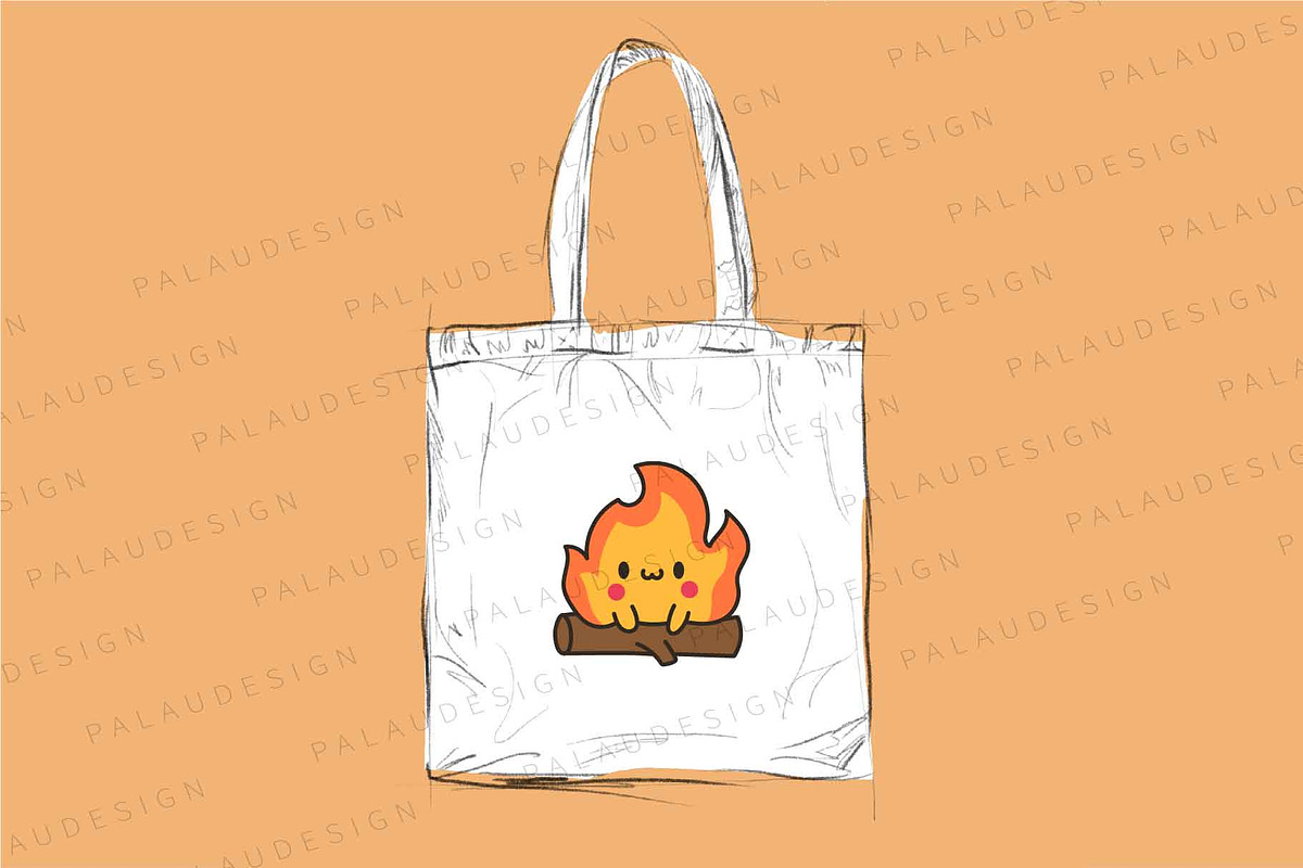 Cute kawaii fire, an Object Illustration by Palau (Photo 3 of 12)