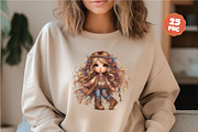 Stylish cartoon hippie girl. Clipart, an Animal Illustration by KENO Mascots (Thumbnail 7 of 10)