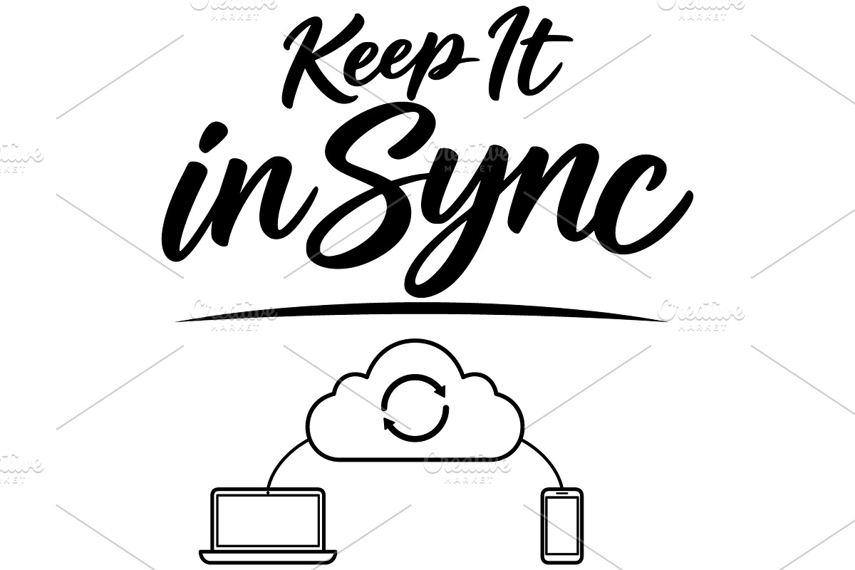 Keep It in Sync Cloud SVG, an Object Illustration by Ghagra (Photo 2 of 6)