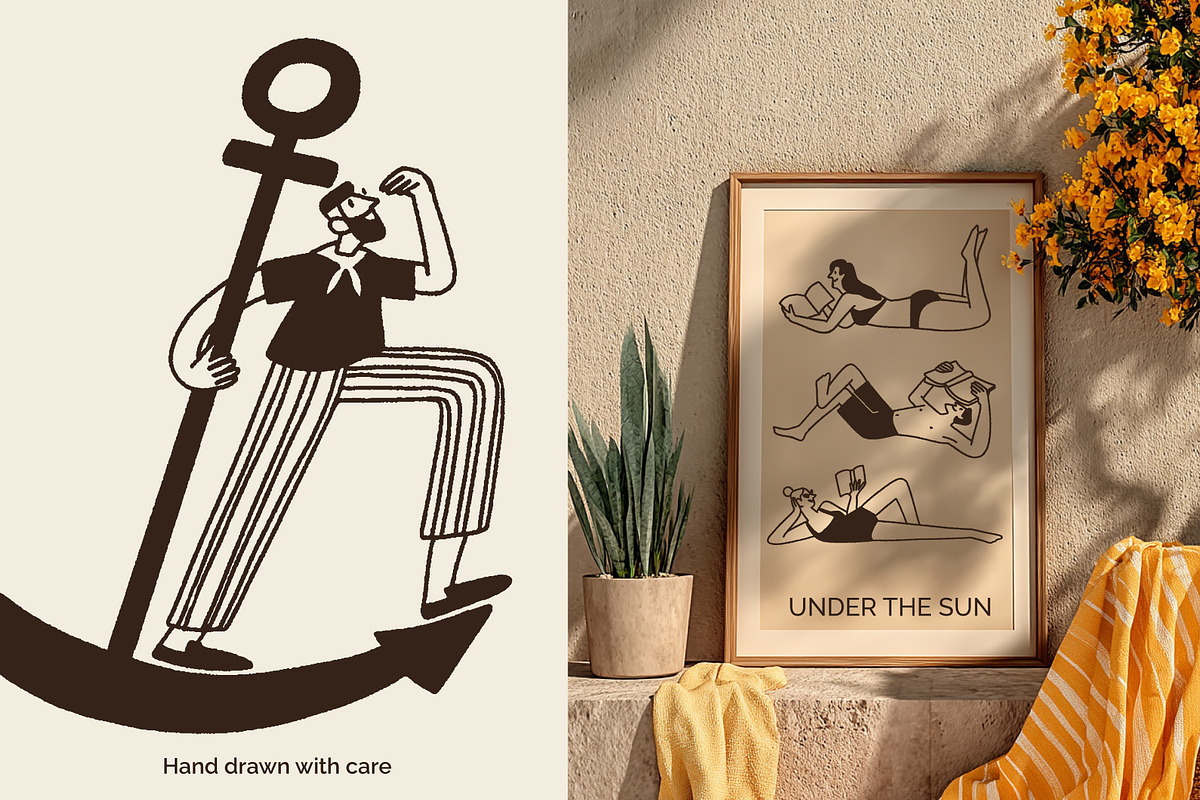 Warm Days: Summer Line Art, a Person Illustration by Olly Kava (Photo 9 of 10)