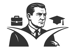 Man Facing Career or Education, a Person Illustration by AlexArt