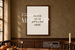 Autumn Vertical Frame Mockup PSD