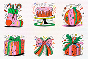 Retro Christmas Sublimation clipart, an Illustration by CreationArt (Thumbnail 5 of 6)