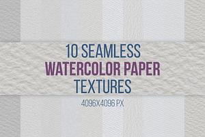 10 Seamless Watercolor Paper Texture