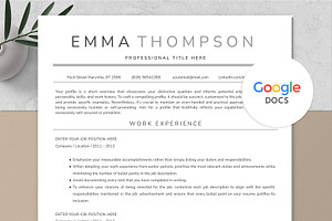 Editable Google Docs Resume