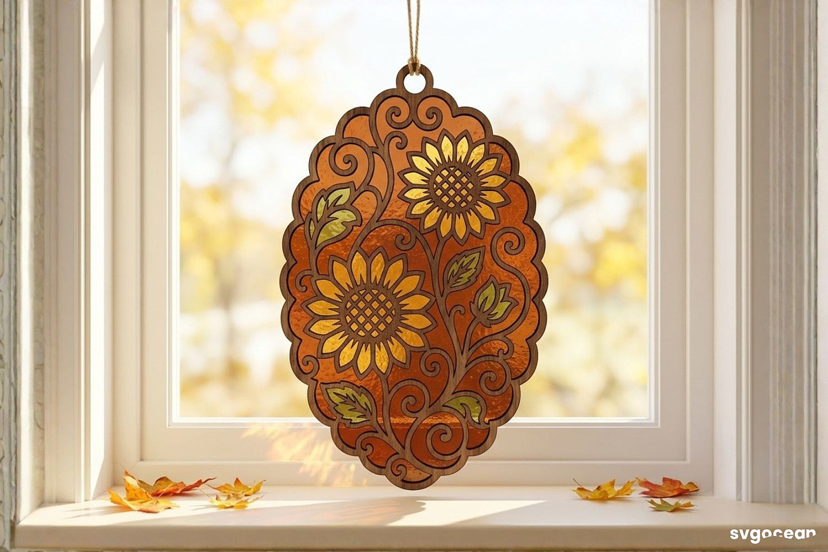 Fall Suncatcher Laser Cut Bundle, a Decorative Illustration by svgocean (Photo 4 of 13)